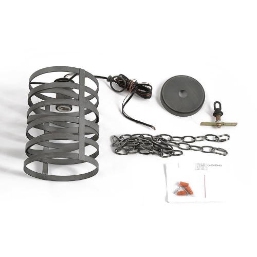 Industrial 1-Light Single Spiral Pendant with Brush Silver Finish