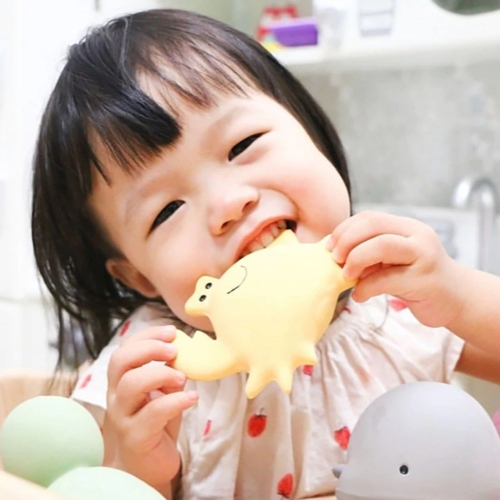 Tikiri My First Ocean Buddies Collection Natural Rubber Rattle Teether - Crab