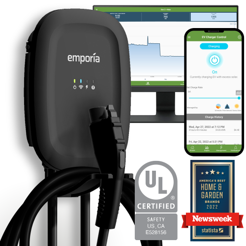 EMPORIA ENERGY Level 2 EV Charger | Up to 48 Amp | 24-Ft Cable