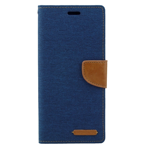 TopSave Goospery CANVAS Card Slot w/Magnetic Clip Denim Cloth Folio Wallet Flip For Samsung Galaxy Note 8, Navy Blue