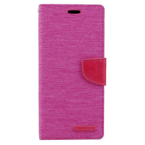 TopSave Goospery CANVAS Card Slot w/Magnetic Clip Denim Cloth Folio Wallet Flip For Samsung Galaxy Note 8, Pink