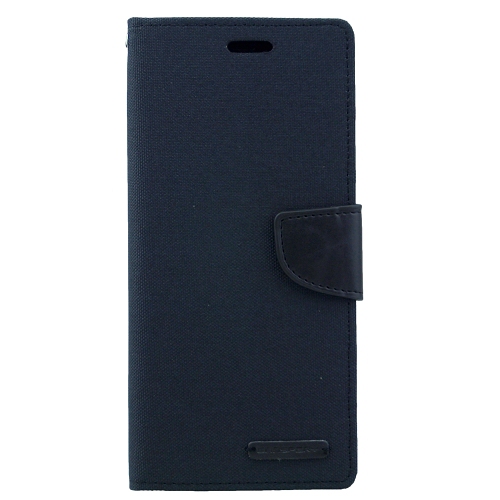 TopSave Goospery CANVAS Card Slot w/Magnetic Clip Denim Cloth Folio Wallet Flip For Samsung Galaxy Note 8, Black