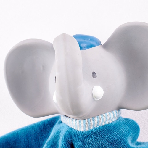 Tikiri Puppet Snuggly Blanket with Natural Rubber Head - Alvin the Elephant