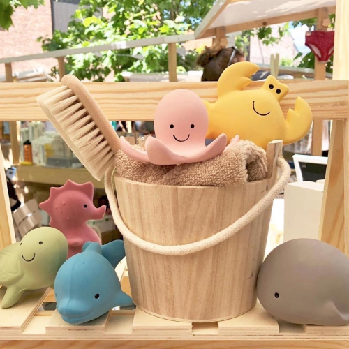 Tikiri My First Ocean Buddies Collection Natural Rubber Rattle Teether - Whale