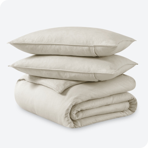Bare Home Linen Duvet Cover and Sham Set - Premium Ultra-Soft Linen - Hypoallergenic, Easy Care
