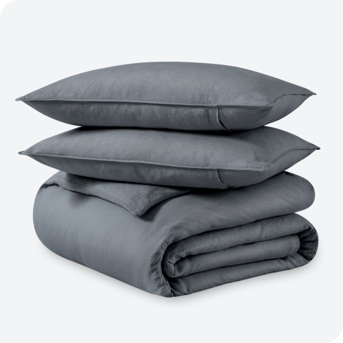 Bare Home Linen Duvet Cover and Sham Set - Premium Ultra-Soft Linen - Hypoallergenic, Easy Care