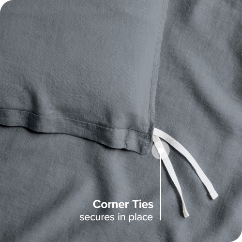 Bare Home Linen Duvet Cover and Sham Set - Premium Ultra-Soft Linen - Hypoallergenic, Easy Care