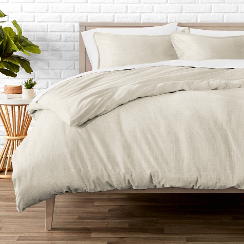 Bare Home Linen Duvet Cover and Sham Set - Premium Ultra-Soft Linen - Hypoallergenic, Easy Care