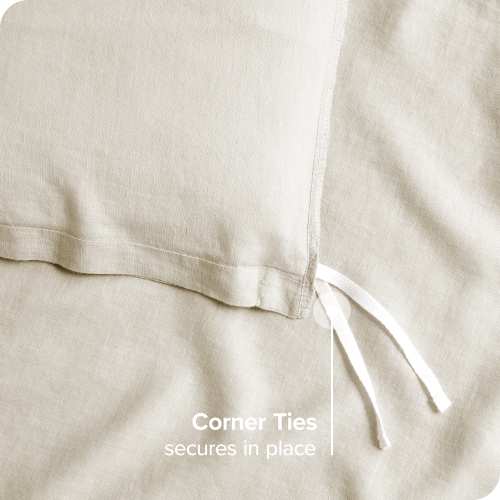 Bare Home Linen Duvet Cover and Sham Set - Premium Ultra-Soft Linen - Hypoallergenic, Easy Care