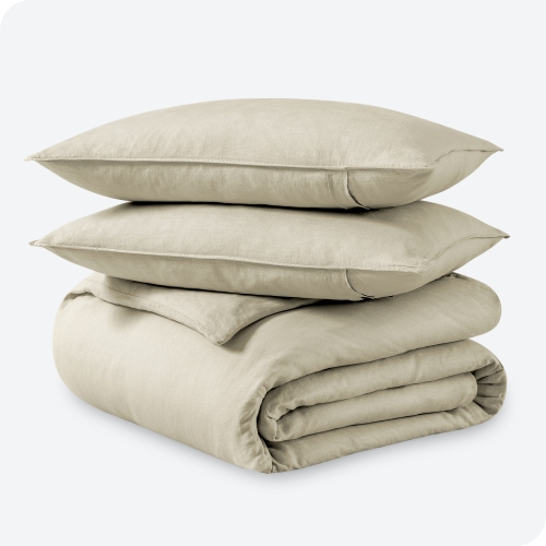 Bare Home Linen Duvet Cover and Sham Set - Premium Ultra-Soft Linen - Hypoallergenic, Easy Care