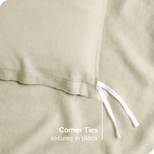 Bare Home Linen Duvet Cover and Sham Set - Premium Ultra-Soft Linen - Hypoallergenic, Easy Care