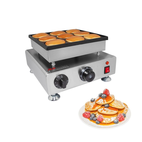 AP-562 machine à crêpes hollandaise | machine dorayaki | machine électrique à grandes poffertjes | 9 grandes crêpes rondes | acier inoxydable