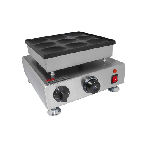 AP-562 Dutch Pancake Maker | Dorayaki Iron | Electric Big Dutch Pancakes Machine | 9 Round-Shaped Big Poffertjes | Stainless Steel | 110V