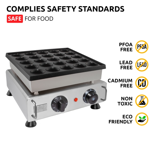 AP-542 Mini Dutch Pancake Maker | Dutch Mini Pancakes | Poffertjes Baking Machine | 25 pcs | Single | 110V