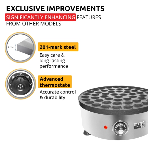 AP-541 Mini Dutch Pancake Maker | Round Poffertjes Iron | Holland Pancakes | Nonstick Poffertjes Baking Machine | 110V
