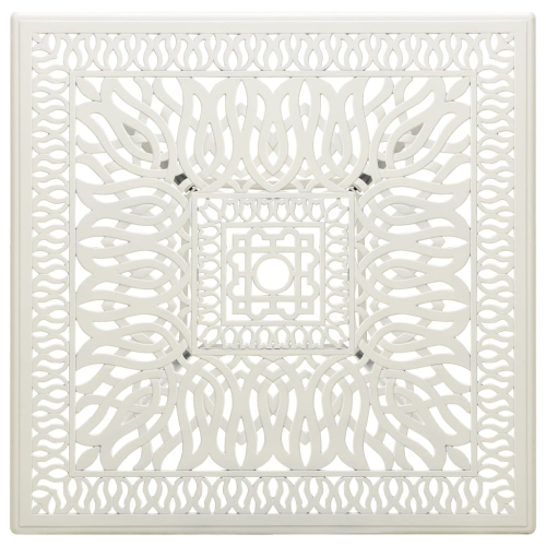 vidaXL Patio Table White 35.4"x35.4"x28.7" Cast Aluminum