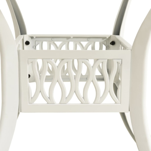 vidaXL Patio Table White 35.4"x35.4"x28.7" Cast Aluminum