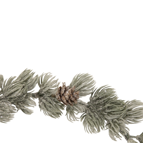 12" Mini Frosted Pine Christmas Wreath with Pine Cones