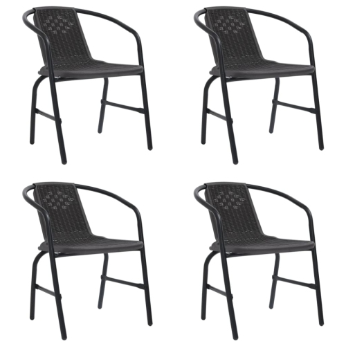 VIDAXL  Patio Chairs 4 PCs Plastic Rattan And Steel 242.5 Lb