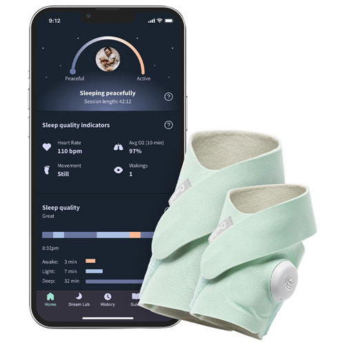 Owlet Dream Sock Plus Wearable Baby Monitor - Mint Green