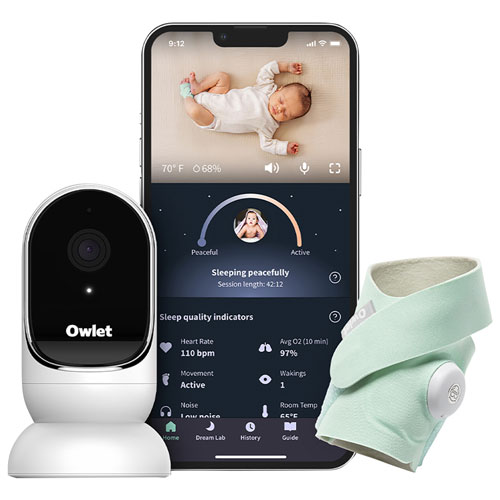 Owlet Dream Duo Wearable Baby Monitor - Mint Green