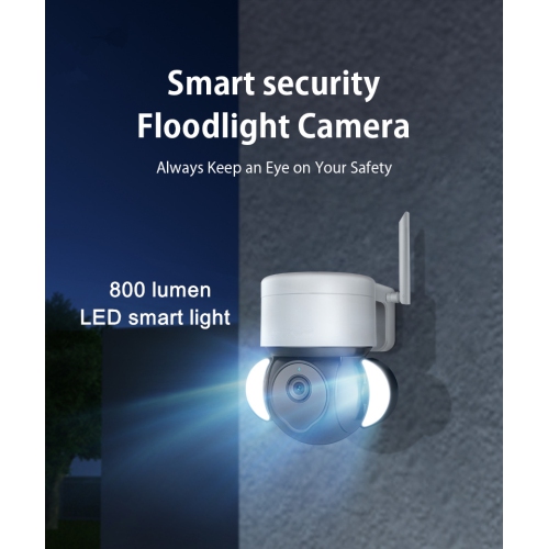 GUSH 5MP Wireless Floodlight Camera WIFI Home Security Camera with Auto Smart Light Color Night Vision IP66 Waterproof Two-way Audio