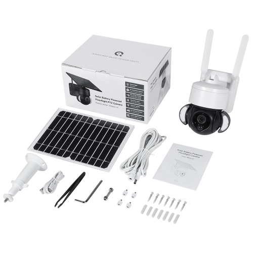 GUSH WiFi Solar Power Smart Security Camera with Floodlight, Colour Night View, 2 Way Communication