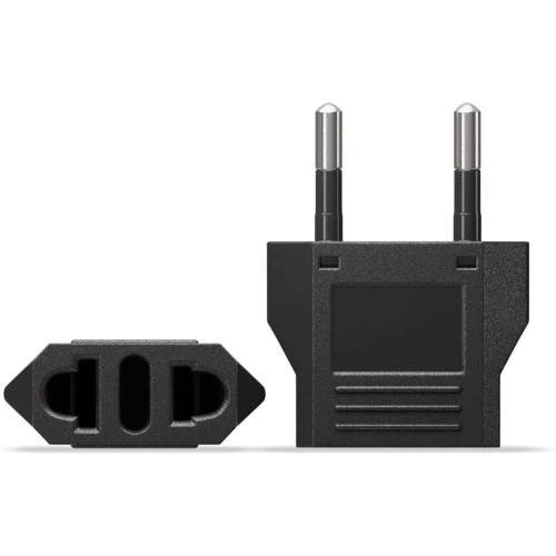 6 Pack of US/CA to European Plug Adapter Travel Power Plug Universal Power Jack Wall Plug Converter Input USA/Canada to Europe/Asia Socket - Black