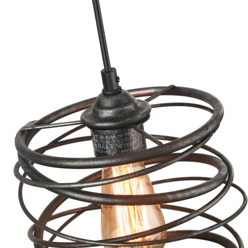 1-Light Single Geometric Spiral Pendant