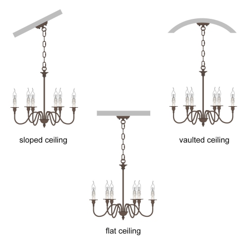 Modern 6-Light French Country Candle-Style Chandelier with Coffee Finish