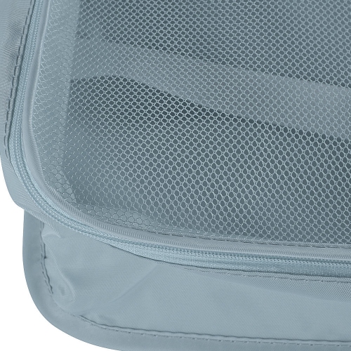 6 cubes d'emballage de voyage pliables, faciles à ranger, durables, imperméables, avec boucle et filet, 3 tailles différentes - Gris