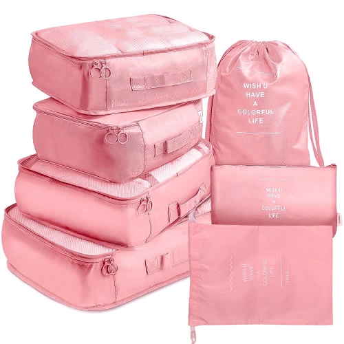 8 In 1 Travel Organizer Bag Waterproof Zip Lock Travel Pouch Clothes  Luggage Underwear Storage Set