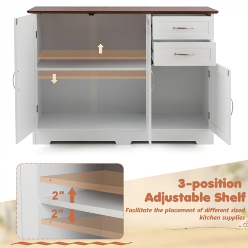 Multi-Functional Buffet Cabinet – Console Table with 2-Door Cabinet and Drawers