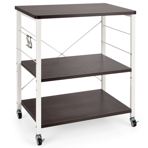 SLICKBLUE  3-Tier Kitchen Storage Rack With Microwave Stand And Hooks