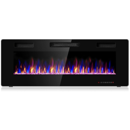 50-Inch Recessed Ultra Thin Wall Mounted Electric Fireplace with Timer