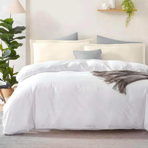 CANADIAN LINEN  Cotton Duvet Cover Zipper, 80"x90", Encasement Full Closure Breathable Mosture Wicking Soft Washable Comforter Bed Protector, Double