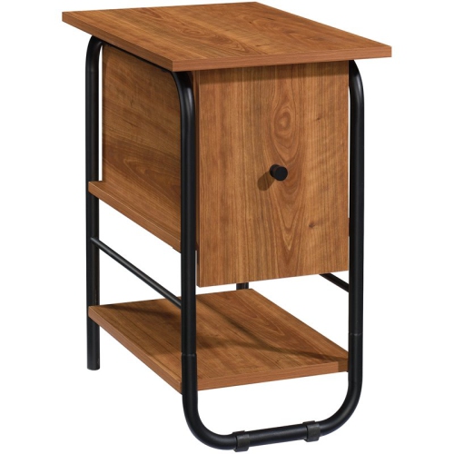 SAUDER  Union Plain Engineered Wood Flip-Down Door End Table In Prairie Cherry