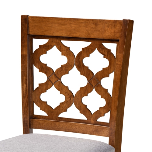 BAXTON STUDIO  Grey Upholstered And Finished Wood 2-Piece Counter Stool Set In Brown