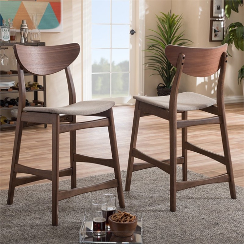 Baxton Studio Latina 24" Counter Stool in Light Gray