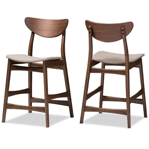 Baxton Studio Latina 24" Counter Stool in Light Gray