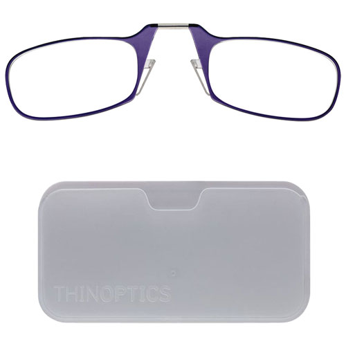 ThinOptics White Pod & Reading Glasses with +2.0 Lens Strength - Purple