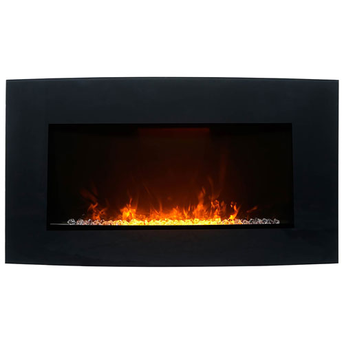 Paramount Stirling 36" Electric Curved Fireplace - 5100 BTU - Black