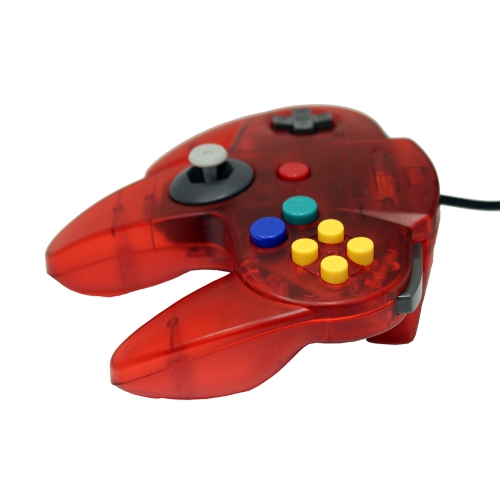 Manette de remplacement rouge transparent pour consoles Nintendo N64 par mars