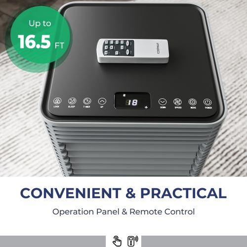 Marque Costway Climatiseur portable de 2,93 kW Rafraîchisseur d'air 3 en 1 avec déshumidificateur et mode ventilateur