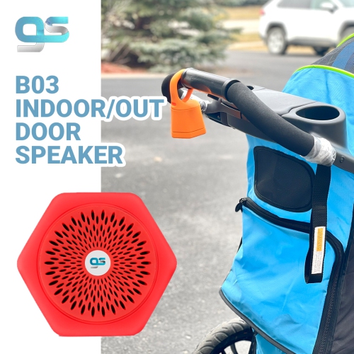 GS Portable Bluetooth V4.2 Speaker, Red colour, Built-in battery, unit size 67*70mm