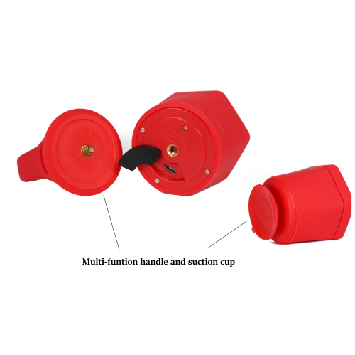 GS Portable Bluetooth V4.2 Speaker, Red colour, Built-in battery, unit size 67*70mm