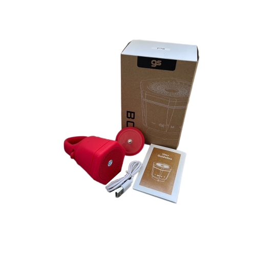 GS Portable Bluetooth V4.2 Speaker, Red colour, Built-in battery, unit size 67*70mm