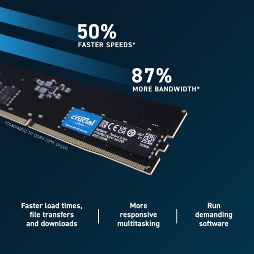 メモリー Crucial 32GB (16GB x 2), DDR5 4800 Crucial 32GB Kit (16GBx2) DDR5-4800 UDIMM | CT2K16G48C40U5