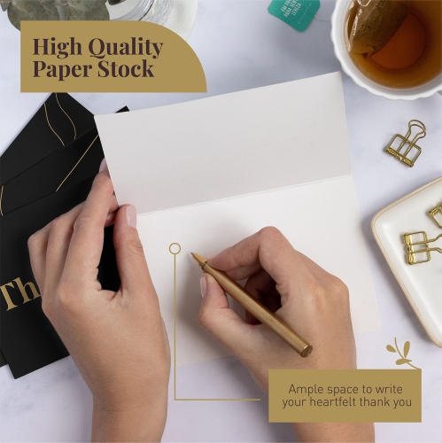 Thank You Cards With Matching Envelopes | 50-count, Gold Foil - Blank Note Cards, Perfect For All Occasion- Rileys