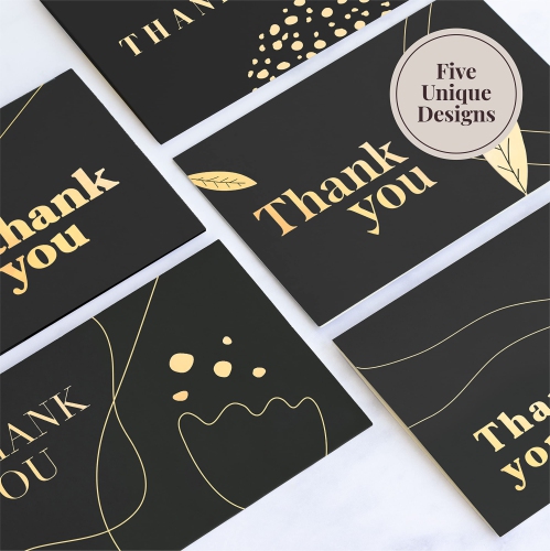 Thank You Cards With Matching Envelopes | 50-count, Gold Foil - Blank Note Cards, Perfect For All Occasion- Rileys